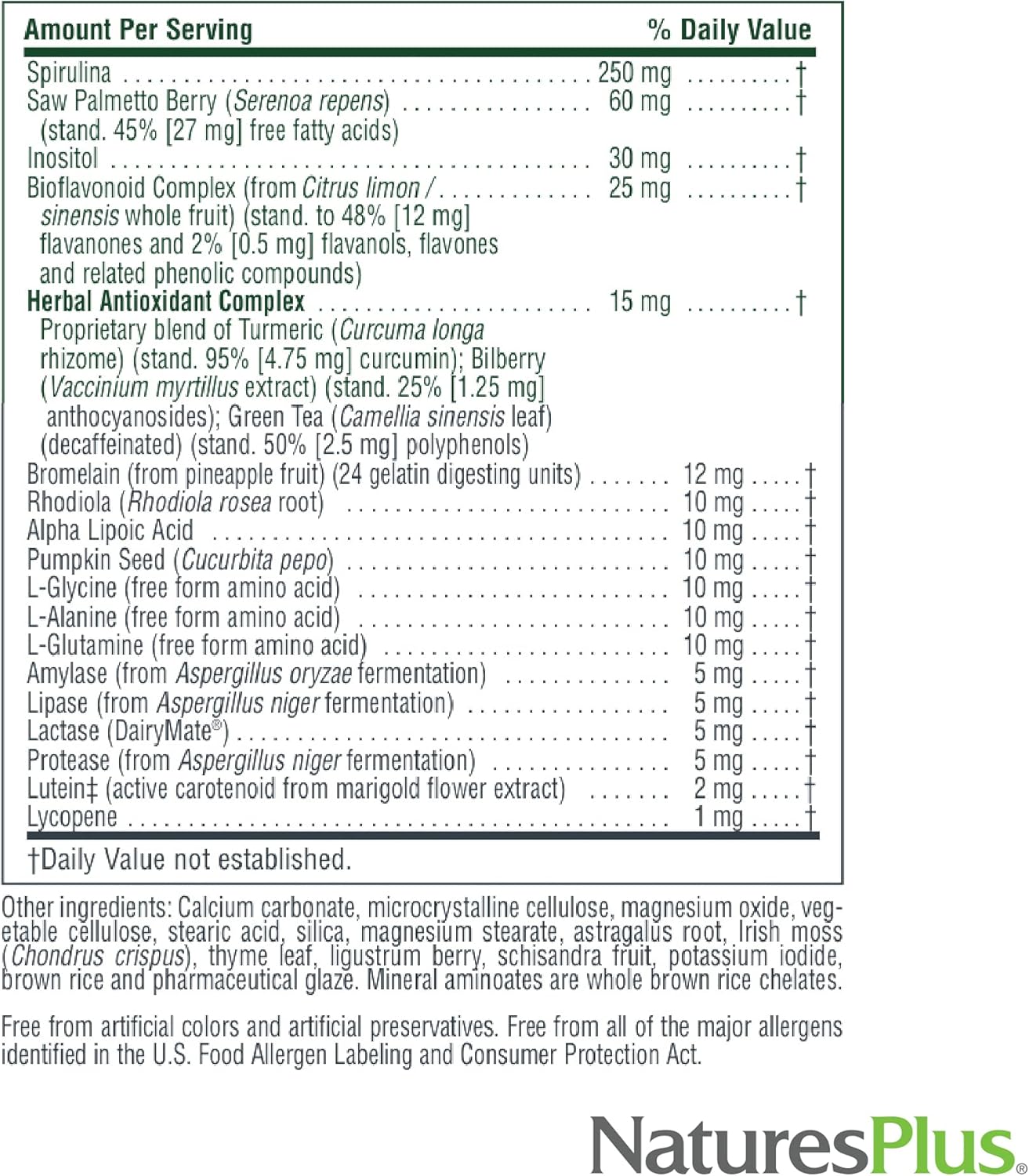 Natures Plus Source of Life Men Multivitamin - 60 Vegetarian Tablets - Whole Food Supplement for Natural Energy & Wellbeing - Gluten-Free