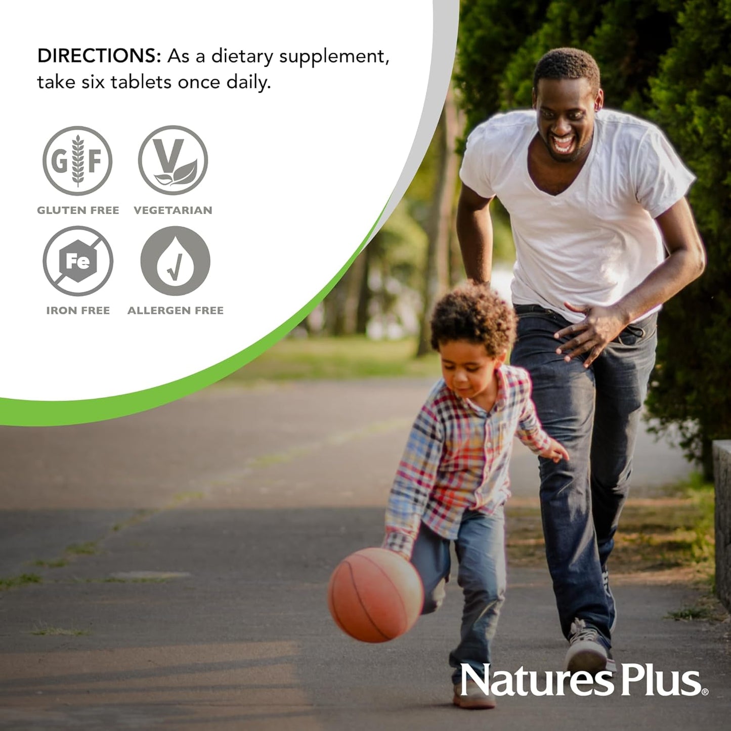 Natures Plus Source of Life Mini-Tabs No Iron - 180 Vegetarian Tablets - Natural Whole Food Multivitamin for Health & Energy - 30 Servings