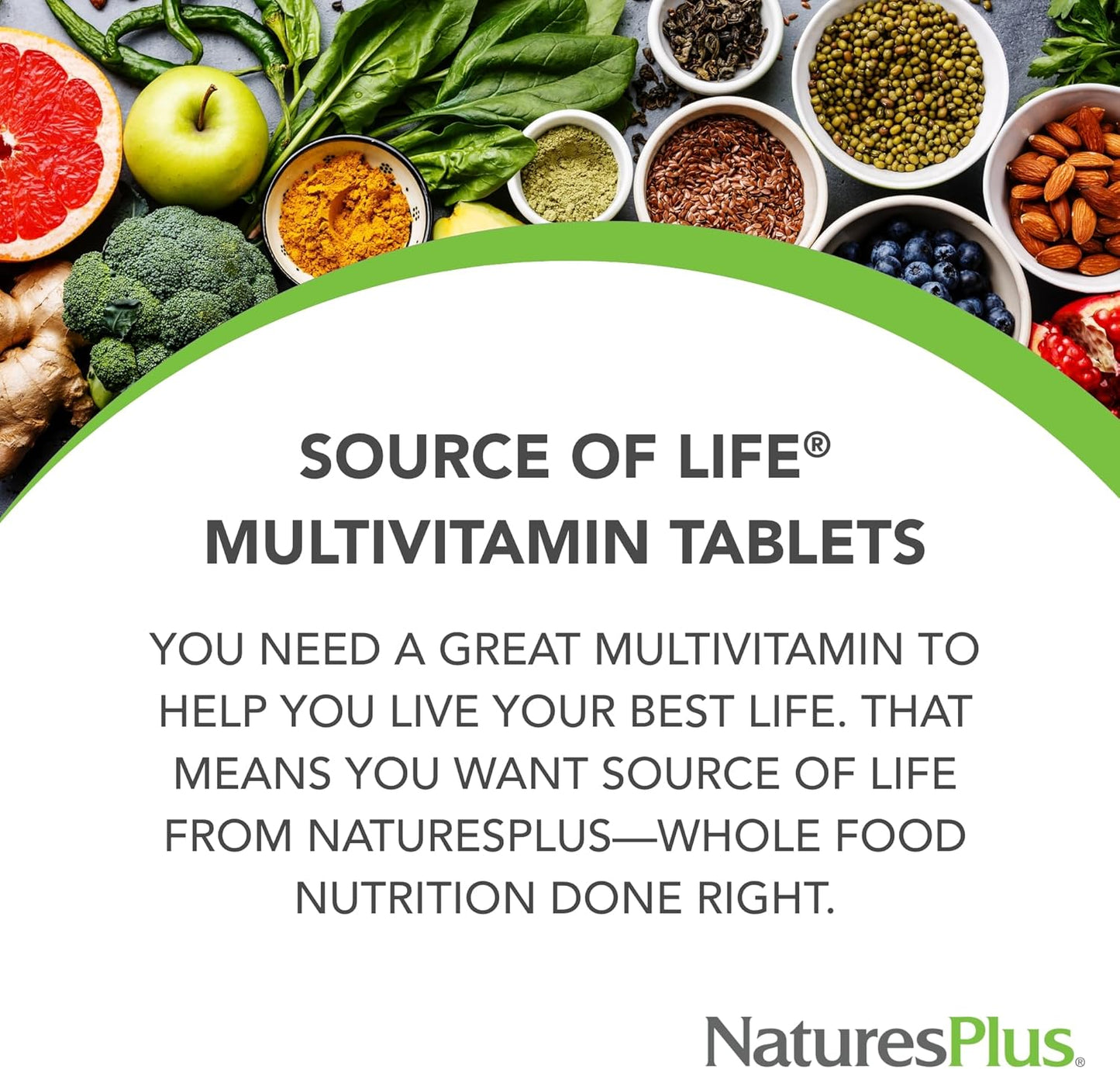 Natures Plus Source of Life Multivitamin & Mineral Supplement - 30 Tablets, Supports Natural Energy & Well-Being, Gluten-Free & Vegetarian - 10 Servings