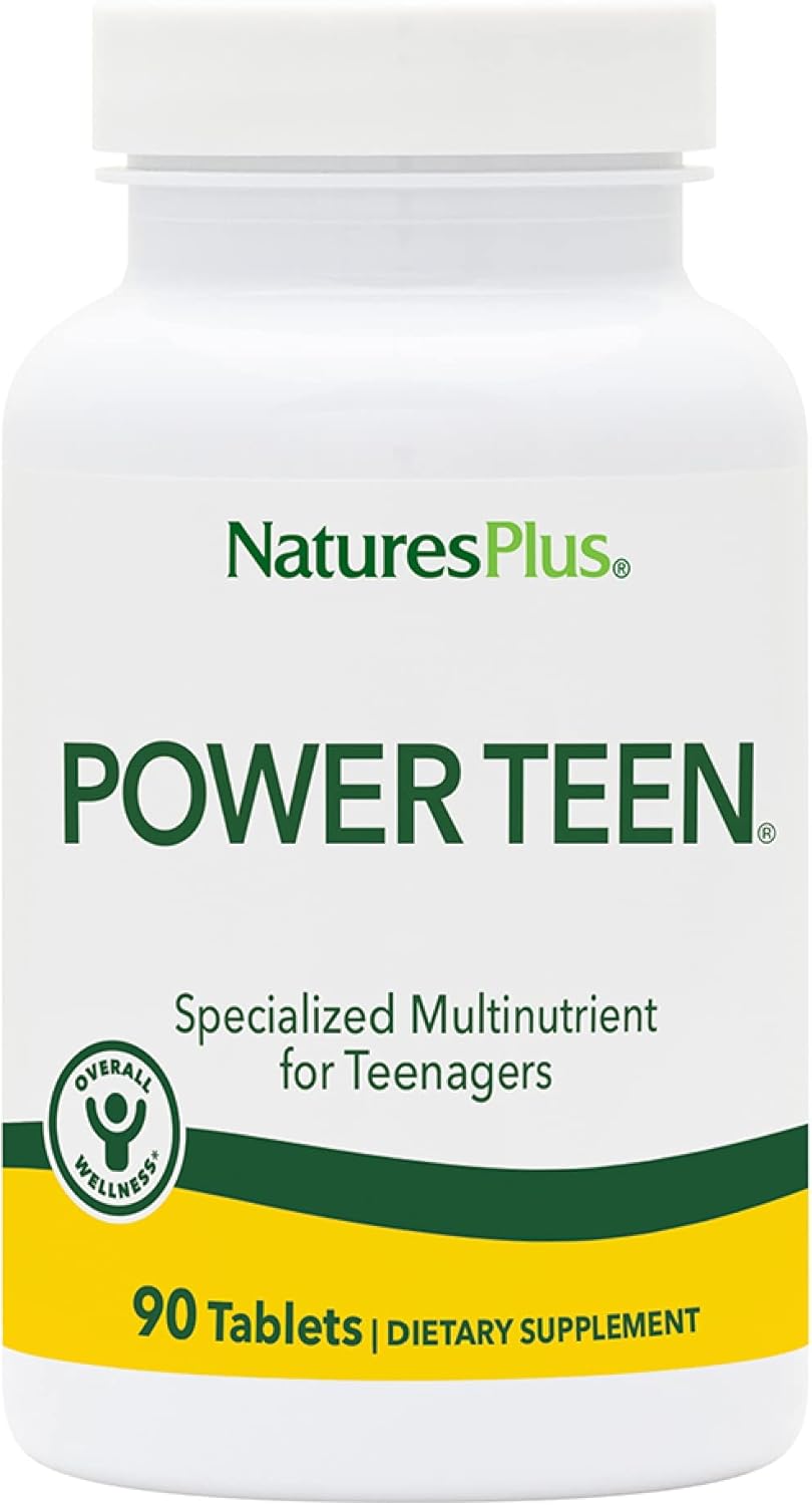 Natures Plus Source of Life Power Teen Multivitamin - 90 Vegetarian Tablets - Boost Energy & Mental Focus - Gluten-Free