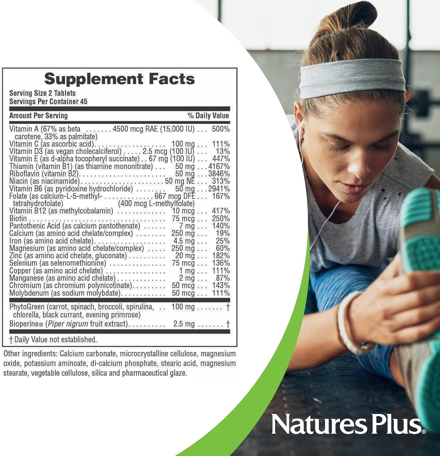 Natures Plus Source of Life Power Teen Multivitamin - 90 Vegetarian Tablets - Boost Energy & Mental Focus - Gluten-Free
