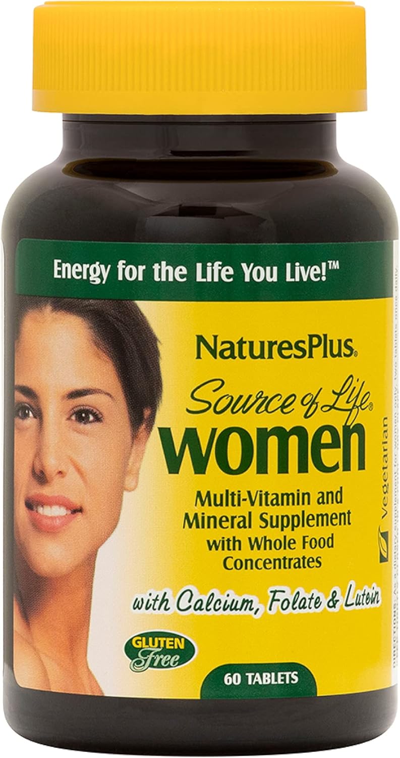 Natures Plus Source of Life Women - 60 Vegetarian Tablets - Whole Food Multivitamin for Health & Energy - Gluten-Free - 30 Servings