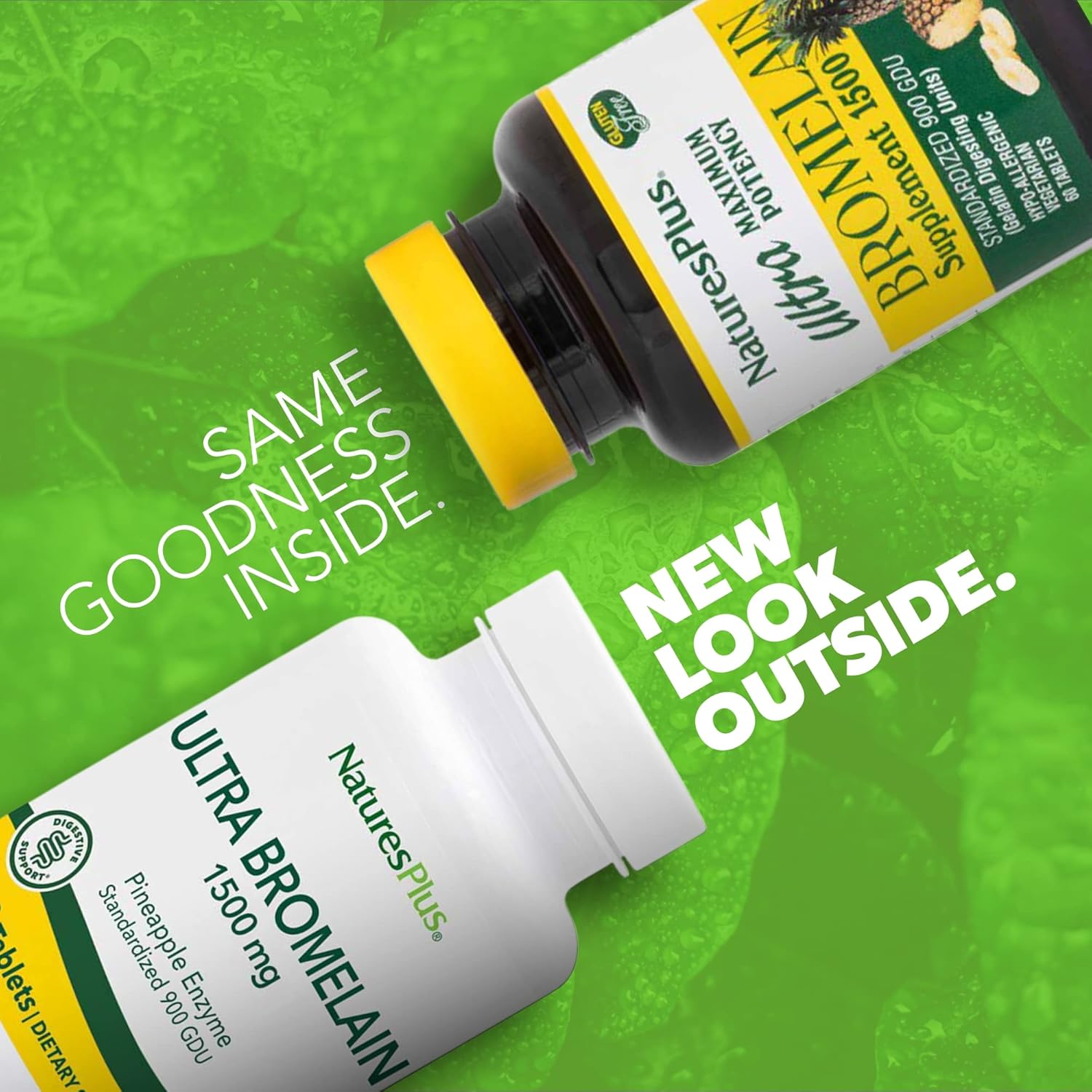 Natures Plus Ultra Bromelain Tablets - 1500mg Pineapple Enzyme - Digestive & Joint Support - 60 Servings