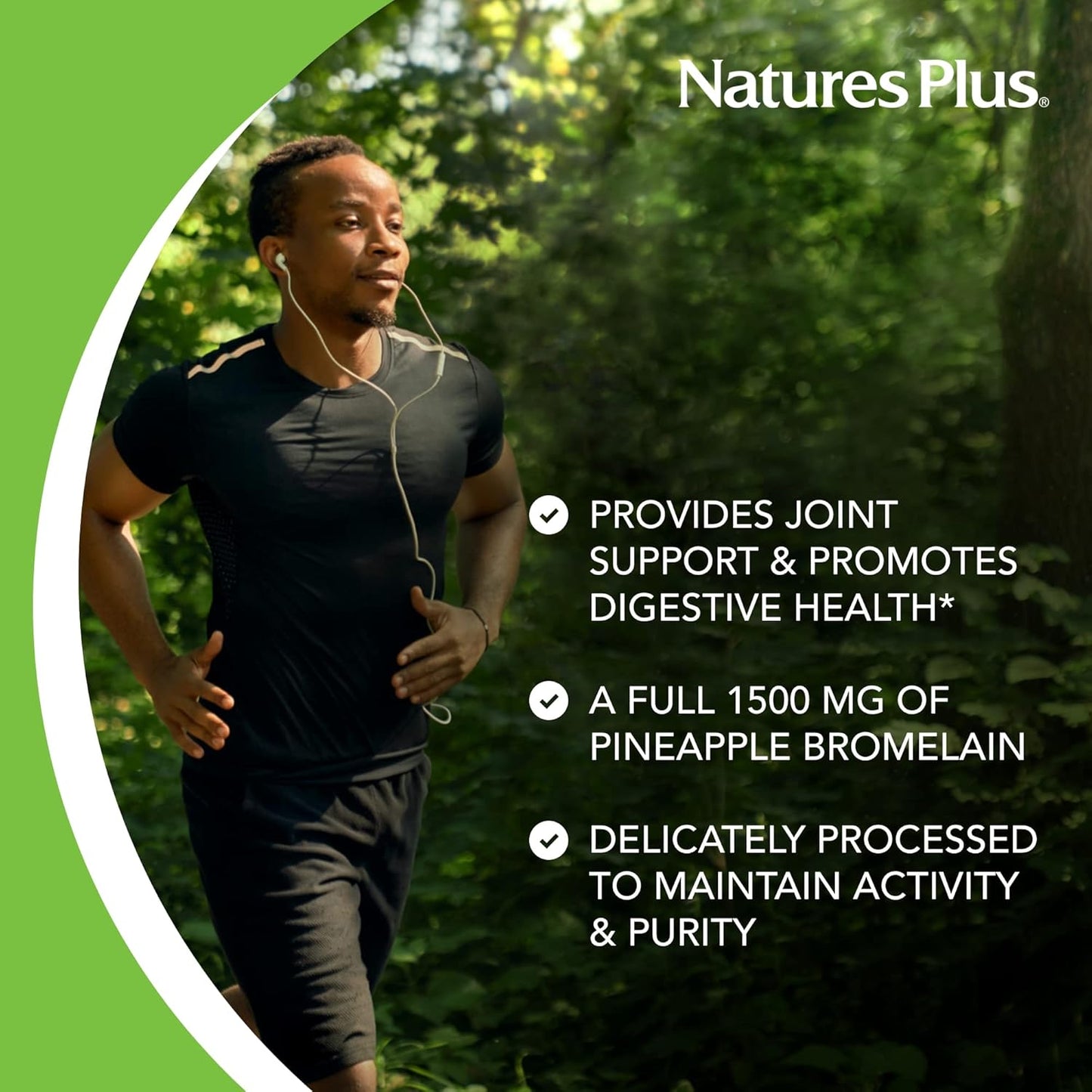 Natures Plus Ultra Bromelain Tablets - 1500mg Pineapple Enzyme - Digestive & Joint Support - 60 Servings