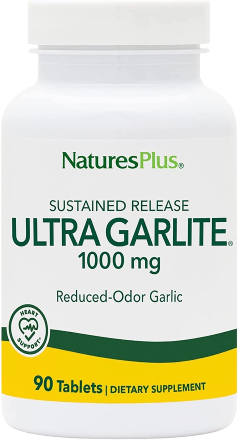 Natures Plus Ultra Garlite 1000mg Sustained Release Vegetarian Tablets - 90 Servings