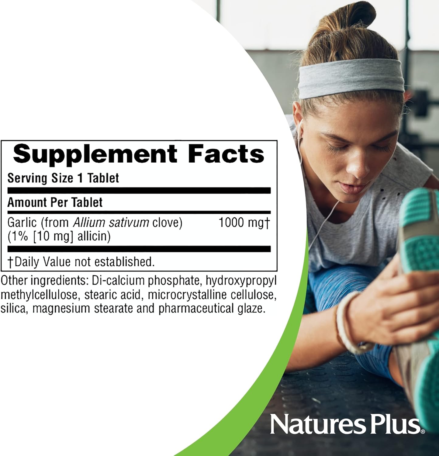 Natures Plus Ultra Garlite 1000mg Sustained Release Vegetarian Tablets - 90 Servings