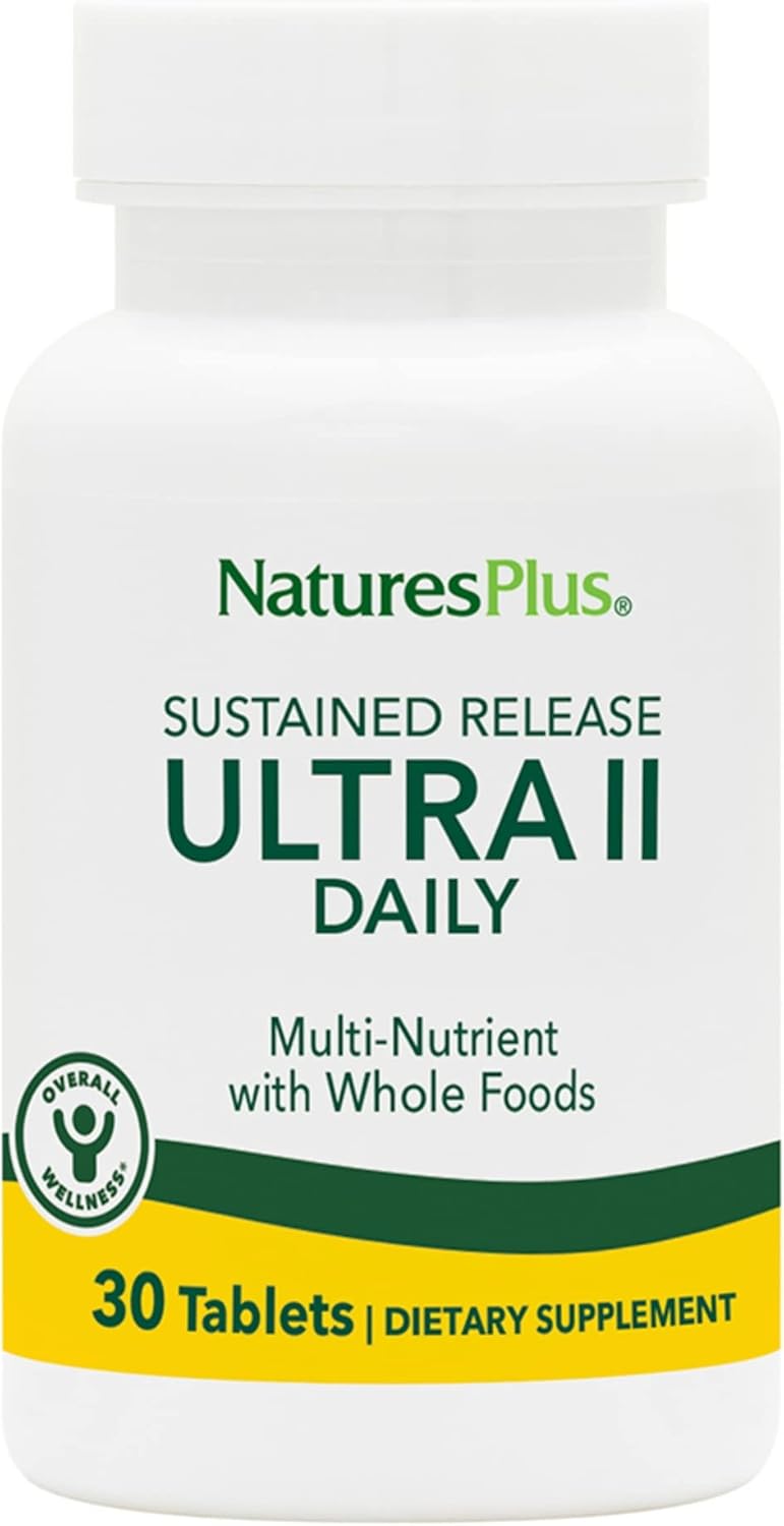 Natures Plus Ultra II Multivitamin - 30 Vegetarian Tablets - Whole Food Supplement for Natural Energy & Overall Health - Sustained Release Formula