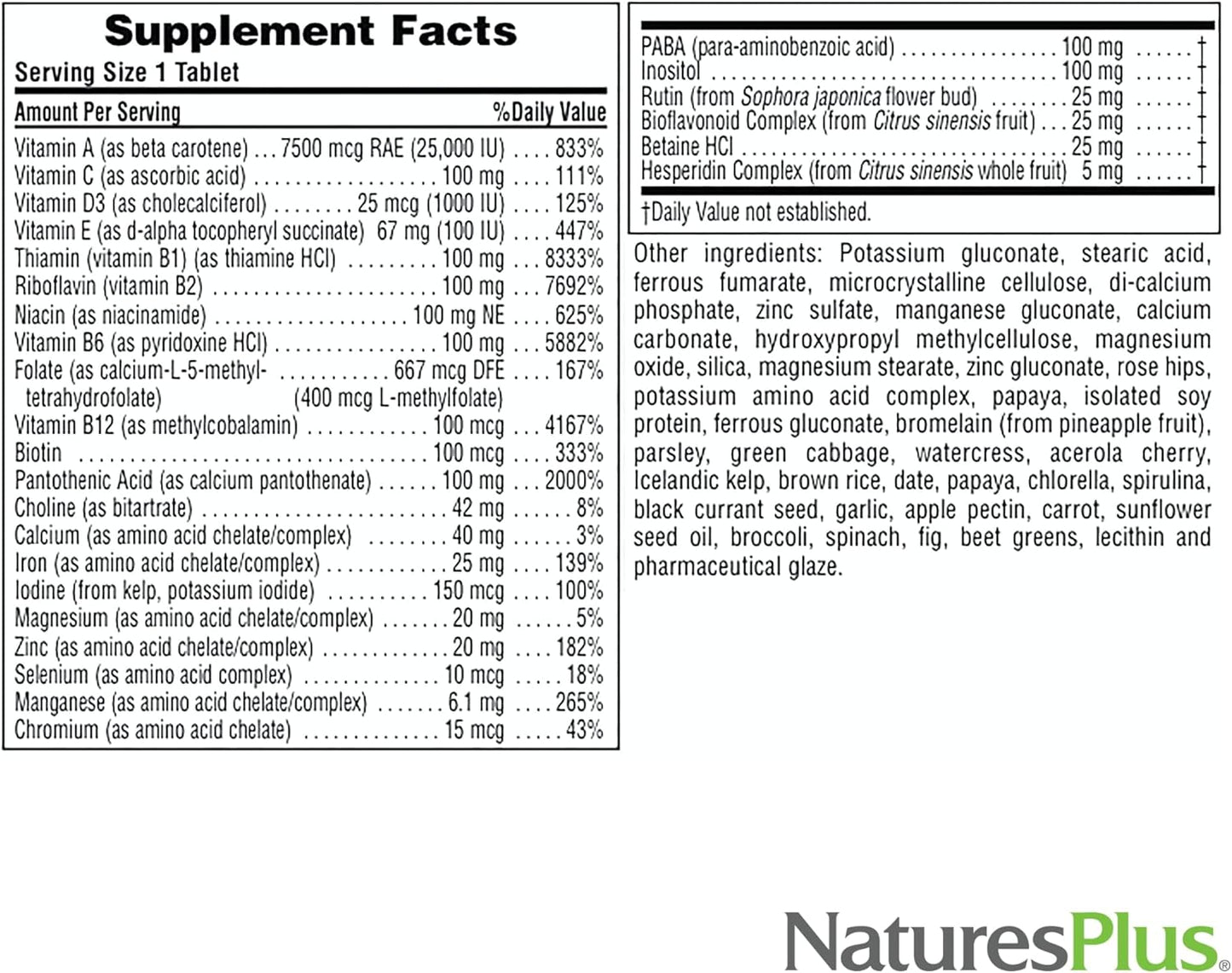 Natures Plus Ultra II Multivitamin - 30 Vegetarian Tablets - Whole Food Supplement for Natural Energy & Overall Health - Sustained Release Formula