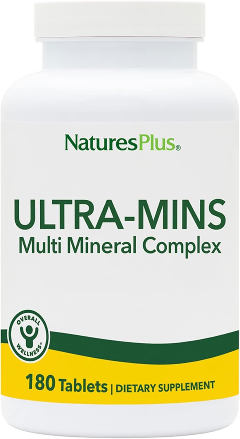 Natures Plus Ultra Mins - 180 Vegetarian Tablets - High Potency Amino Acid Chelated Complex Supplement for Bone Health and Energy - Gluten-Free - 90 Servings