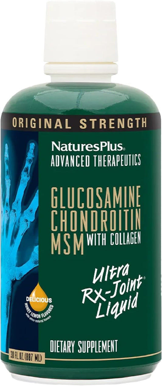 Natures Plus Ultra Rx-Joint Liquid, Honey Lemon - 30 fl oz - Supports Healthy Joints with Glucosamine, Chondroitin, MSM - Gluten Free - 30 Servings