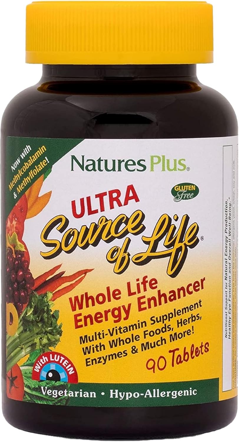 Natures Plus Ultra Source of Life Multivitamin - 90 Tablets - Immune Health, Energy & Well-Being Support - Lutein & Vitamin D3 - Vegetarian & Gluten Free - 30 Servings