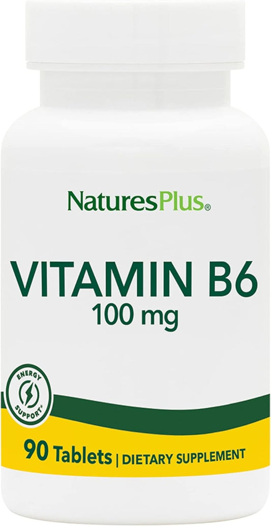 Natures Plus Vitamin B-6 100mg 90 Tablets - Natural Energy Support Supplement