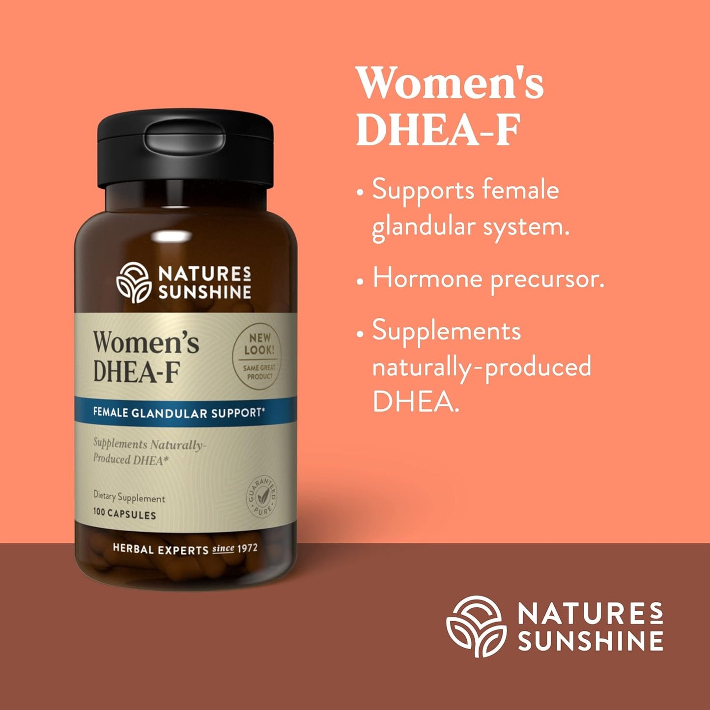 Nature's Sunshine DHEA-F Capsules - Women's Formula for Energy, Sleep, Joints, Metabolism, Mental Function | 100 Count