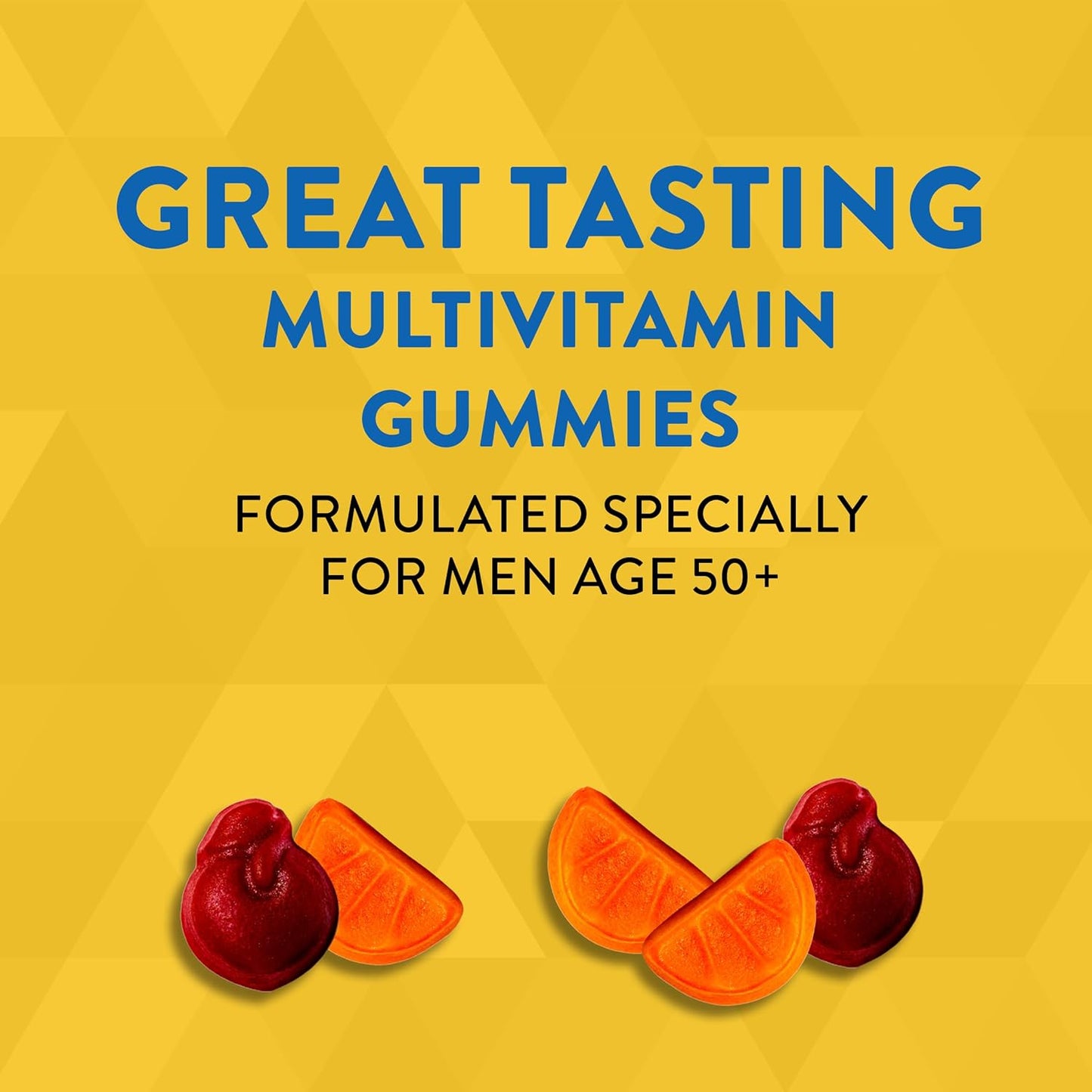 Nature's Way Alive! Men's 50+ Daily Gummy Multivitamins - 150 Fruit Flavored Gummies - Supports Brain, Eyes, and Heart - B-Vitamins - Gluten-Free & Vegetarian
