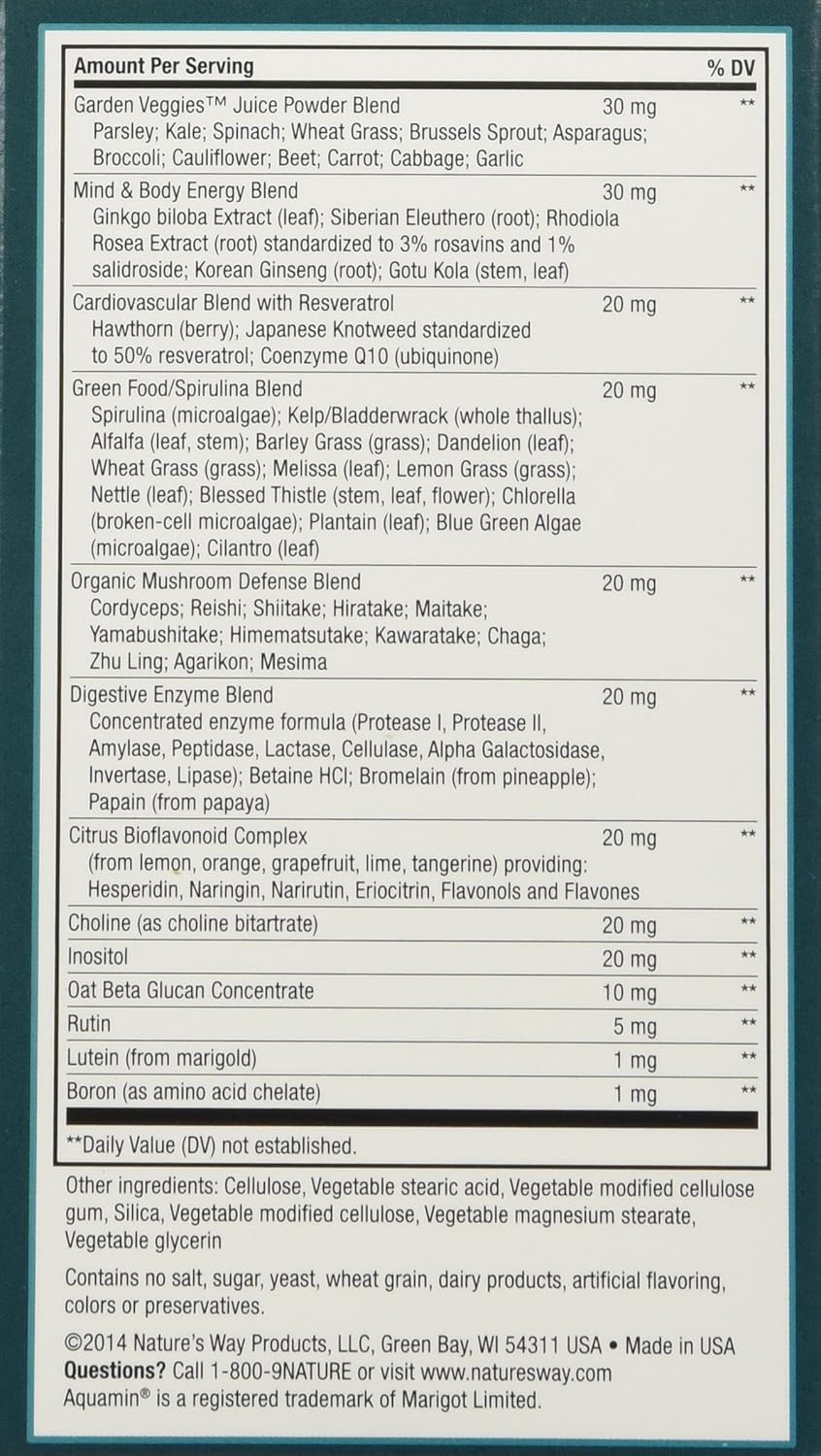 Nature's Way Alive! Men's 50+ Multivitamin, Ultra Potency, Food-Based Blends, 60 Tablets x 2 Pack, 291mg/serving