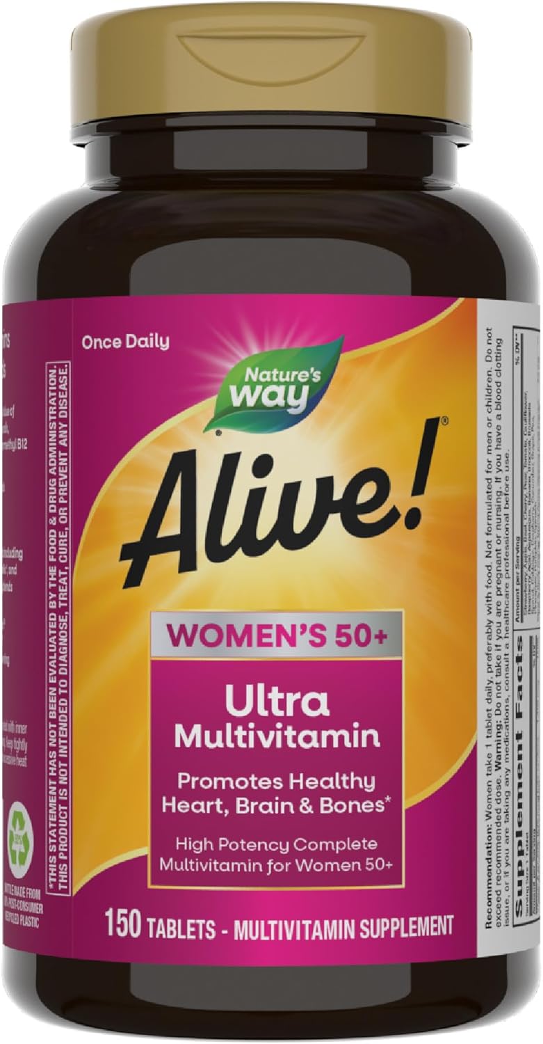 Nature's Way Alive! Women's 50+ Ultra Potency Multivitamin with Methylated B12 - 150 Tablets
