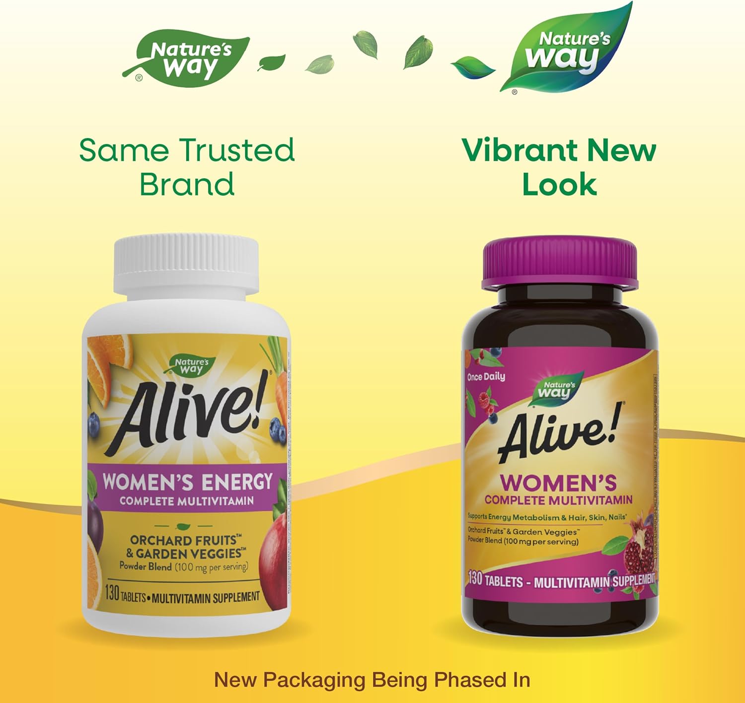 Nature's Way Alive Women's Multivitamin, 130 Tablets, Supports Energy Metabolism & Hair, Skin, Nails with B-Vitamins