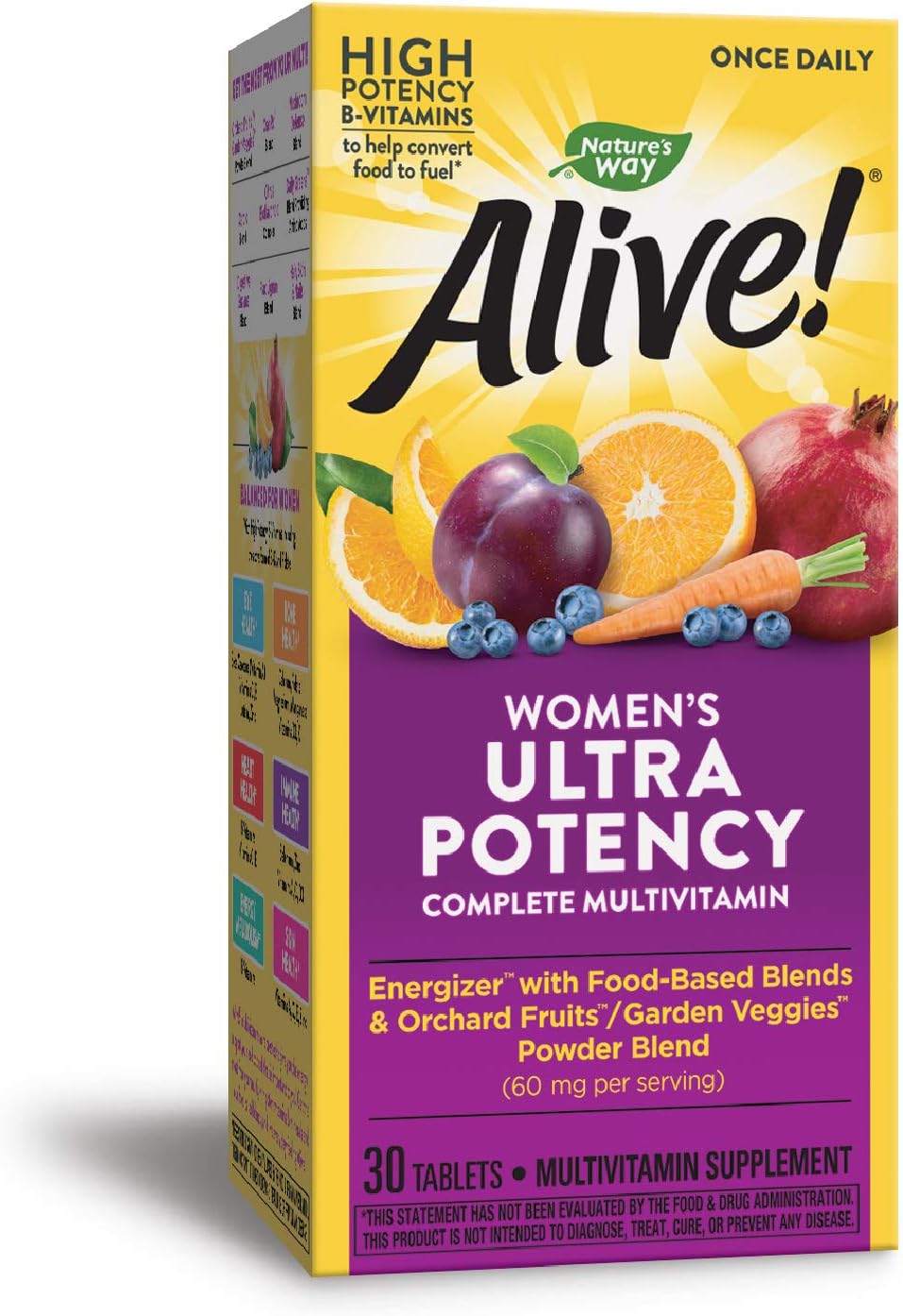 Nature's Way Alive! Women's Ultra Potency Complete Multivitamin with High B-Vitamin Content - 30 Tablets, 30 Count