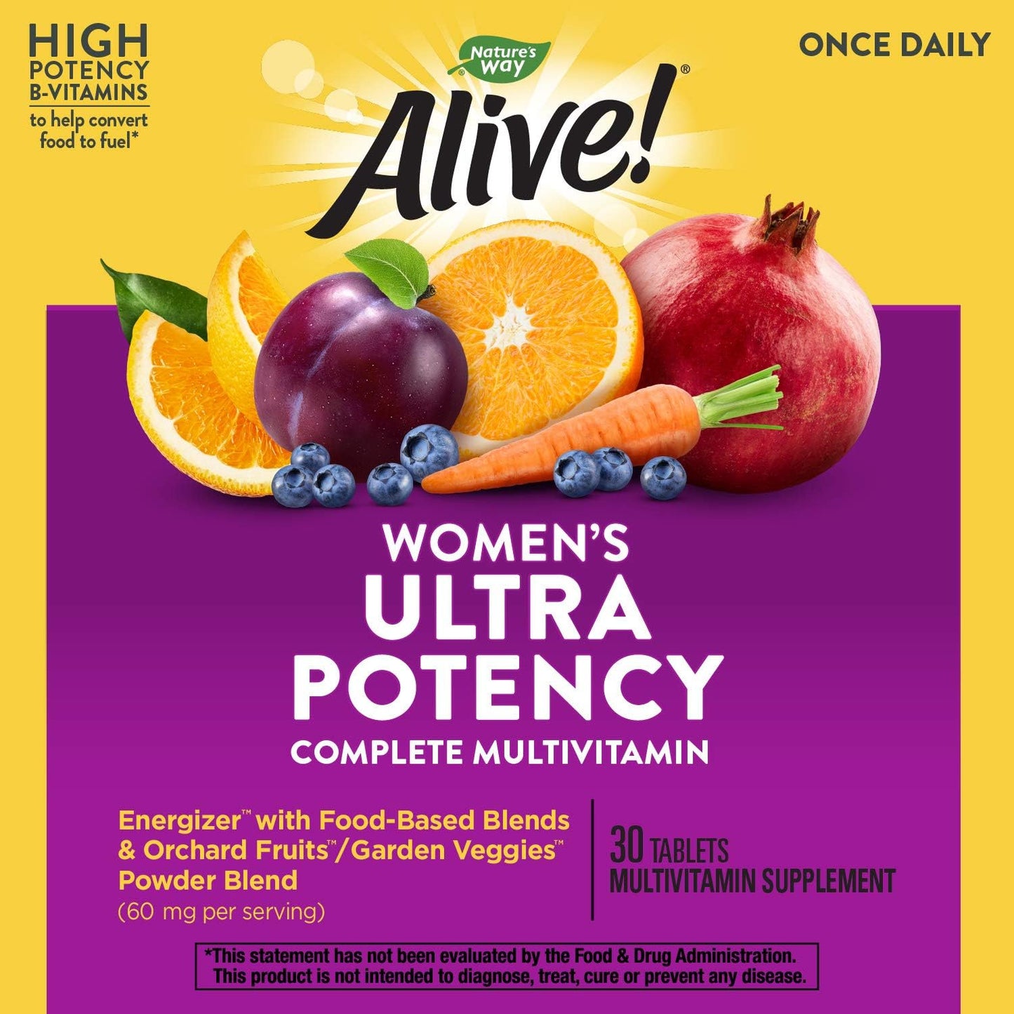 Nature's Way Alive! Women's Ultra Potency Complete Multivitamin with High B-Vitamin Content - 30 Tablets, 30 Count