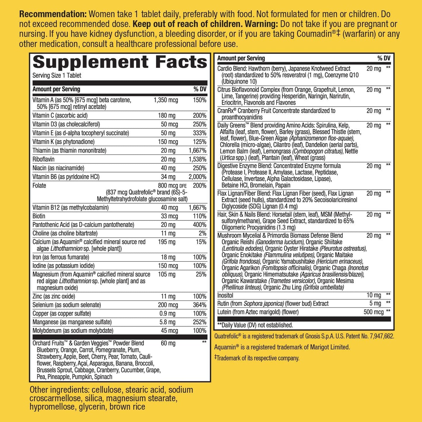 Nature's Way Alive! Women's Ultra Potency Complete Multivitamin with High B-Vitamin Content - 30 Tablets, 30 Count