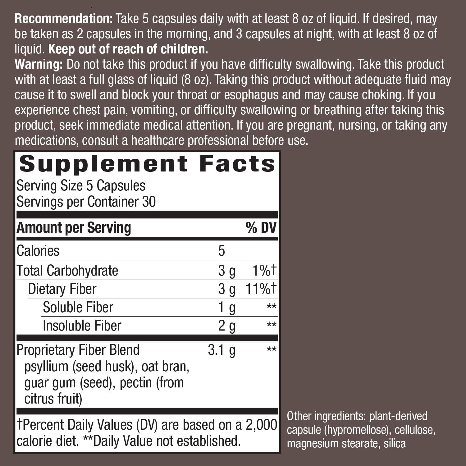Nature's Way Fiber Fusion Daily Capsules - 3.1g per Serving - 450 Capsules Total