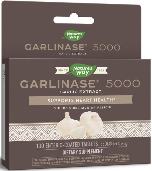 Nature's Way Garlinase Fresh - 100 Tablets, Enzymatic Therapy Formula for Heart Health