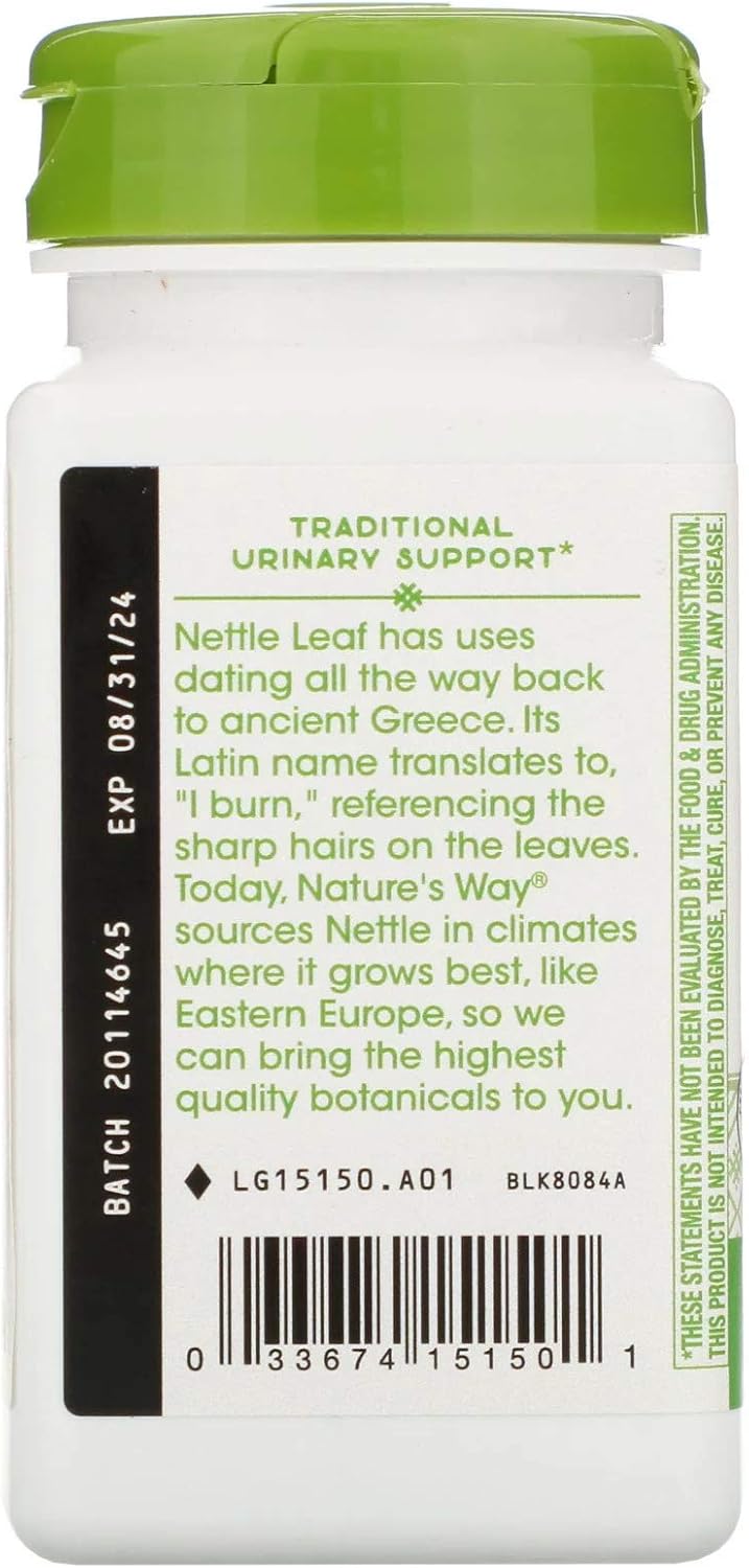 Nature's Way Nettle Herb Capsules - 100 Count - Herbal Supplement for Overall Health and Wellness