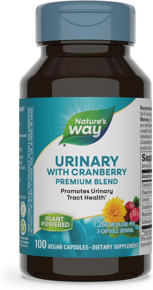 Nature's Way Premium Blend Urinary Support Supplement with Cranberry Extract - 1,260mg per Serving - 100 Capsules