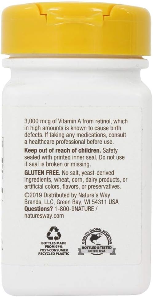 Nature's Way Vitamin A 10000 IU - Natural Source of Vitamin A for Overall Health and Wellness