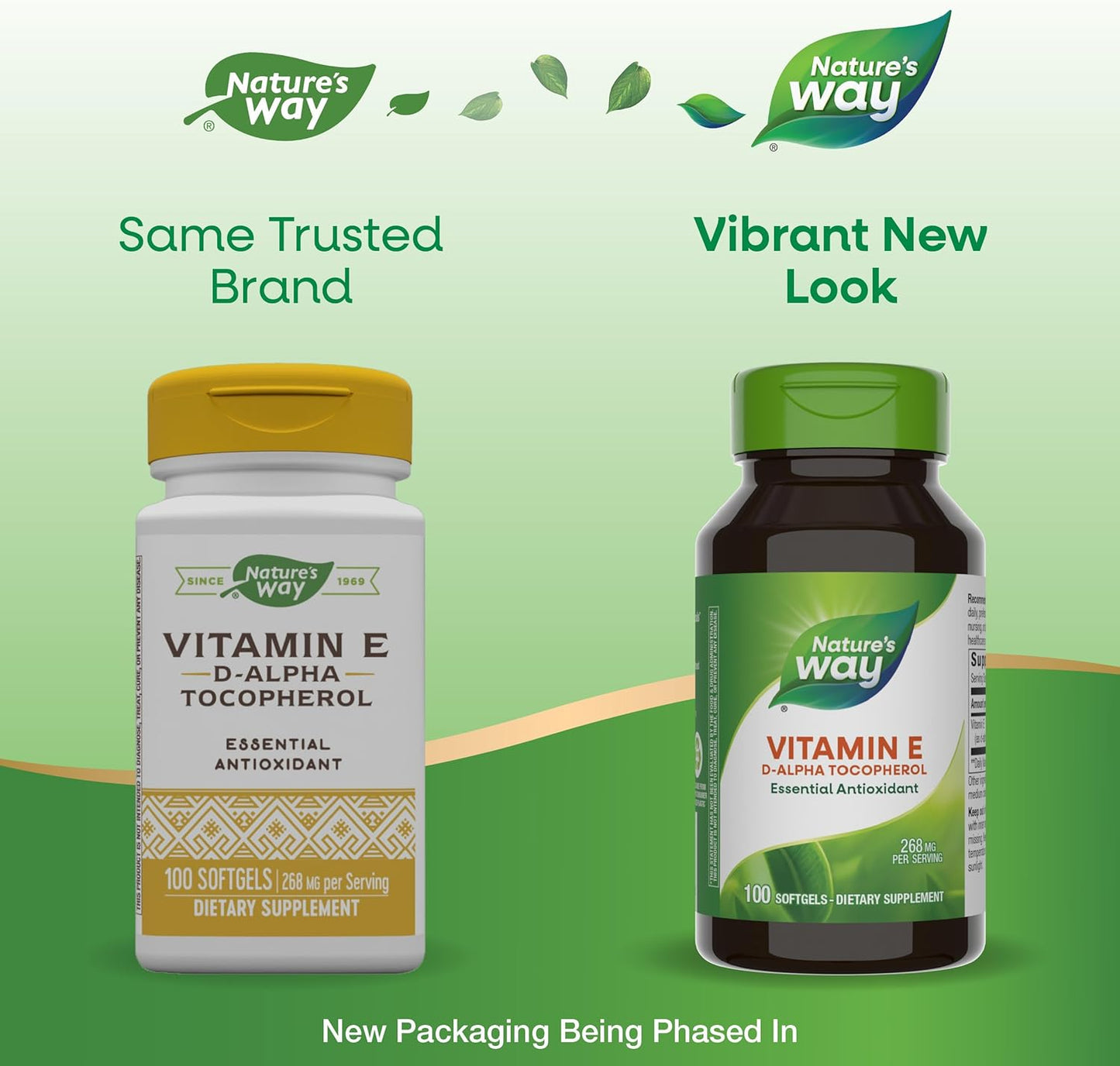 Nature's Way Vitamin E D-Alpha Tocopherol Softgels - 268mg Antioxidant for Heart Health - Gluten Free - 100 Capsules