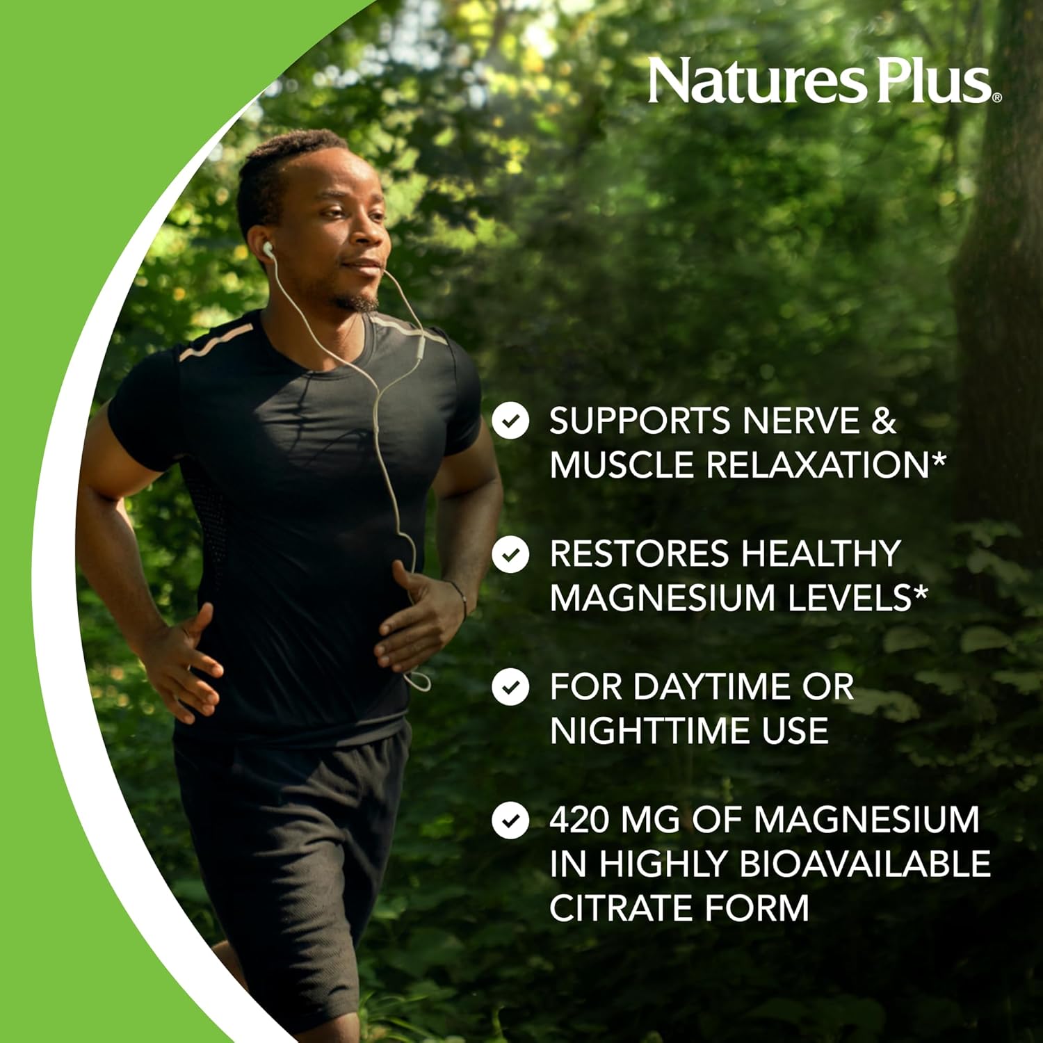 NaturesPlus KalmAssure Magnesium Capsules - 240 Vegan Capsules - Bioavailable Magnesium Citrate - Supports Nerve & Muscle Relaxation