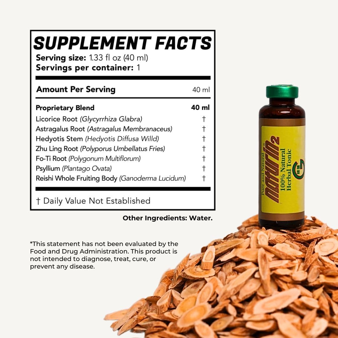 NATURIN2 Herbal Tonic Health Drink for Immune Support & Daily Wellness with Licorice, Astragalus, and More (5 Box, 30 Vials)