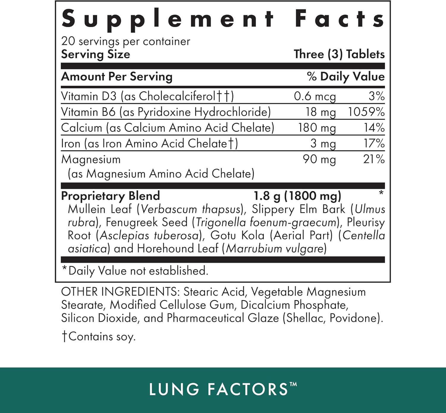Naturopathic Lung Support Supplement - 60 Vegetarian Tablets - Boost Lung Function with Vitamin D, Calcium, Magnesium - Kosher - 20 Servings