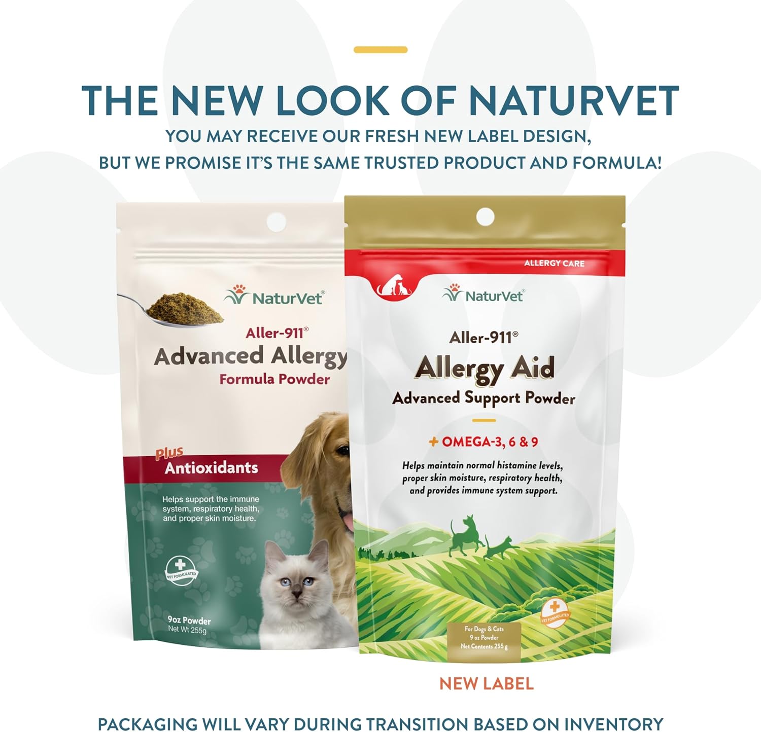 NaturVet Aller-911 Advanced Allergy Aid Powder for Dogs and Cats - 9 oz USA-Made Formula with Antioxidants