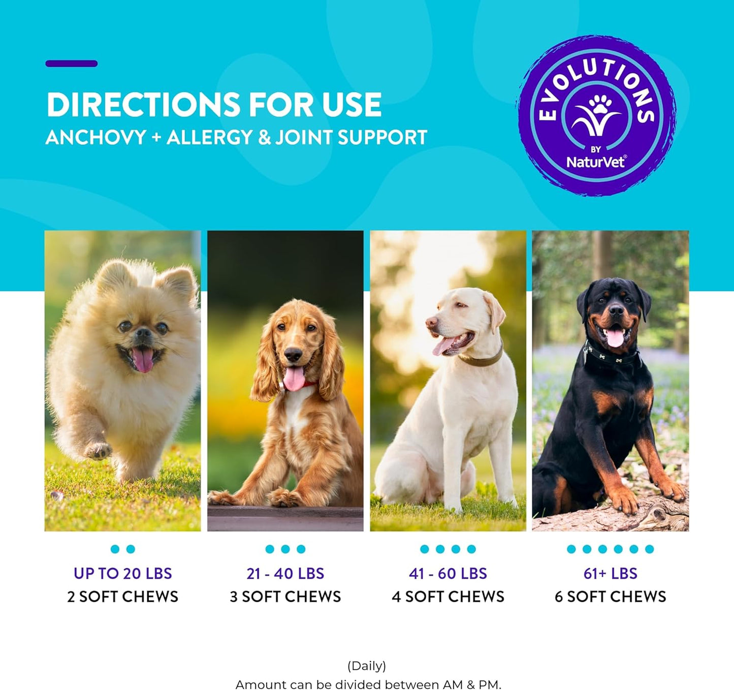 NaturVet Evolutions Anchovy Oil Soft Chews for Dogs - Allergy & Joint Support Formula - 90ct - Supports Normal Inflammatory Response & Histamine Levels - BoostGo Australia