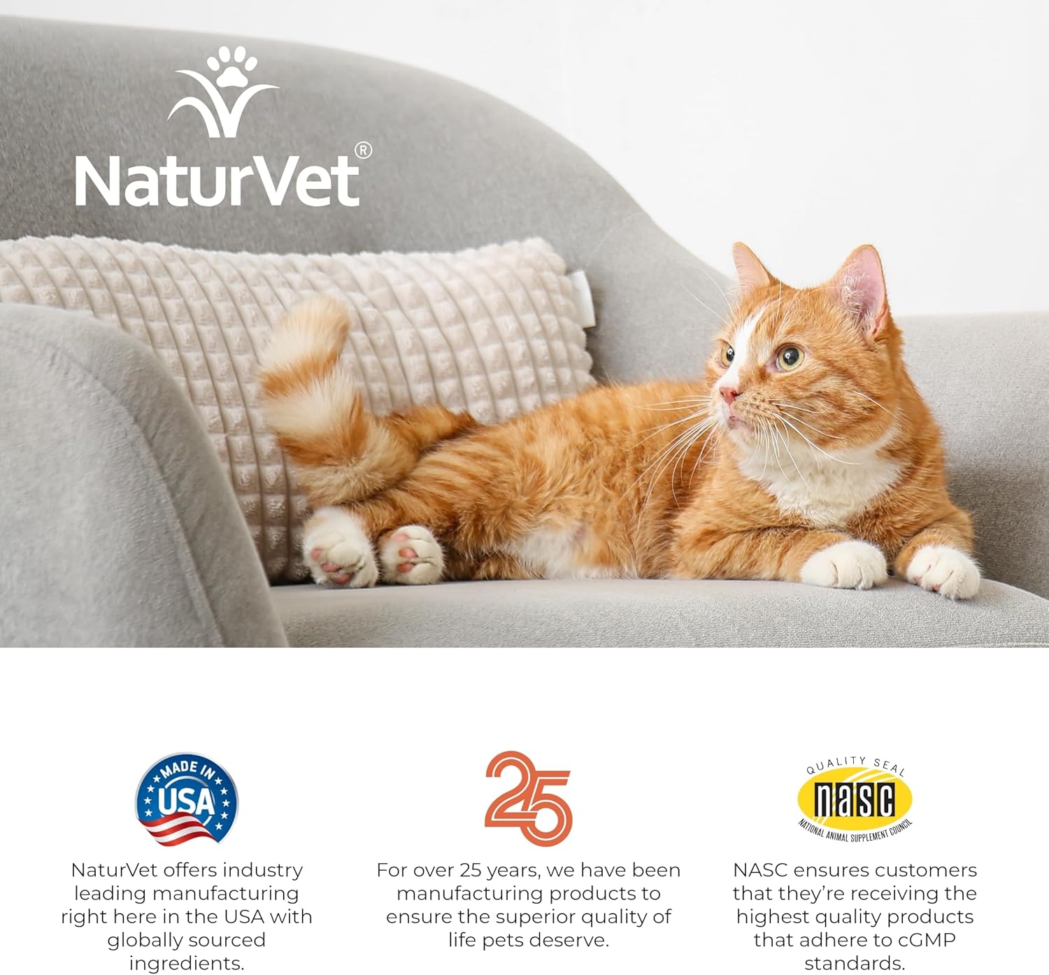 NaturVet VitaPet Adult Daily Vitamins Plus Omegas Soft Chews for Cats - 60 ct, USA Made with Global Ingredients