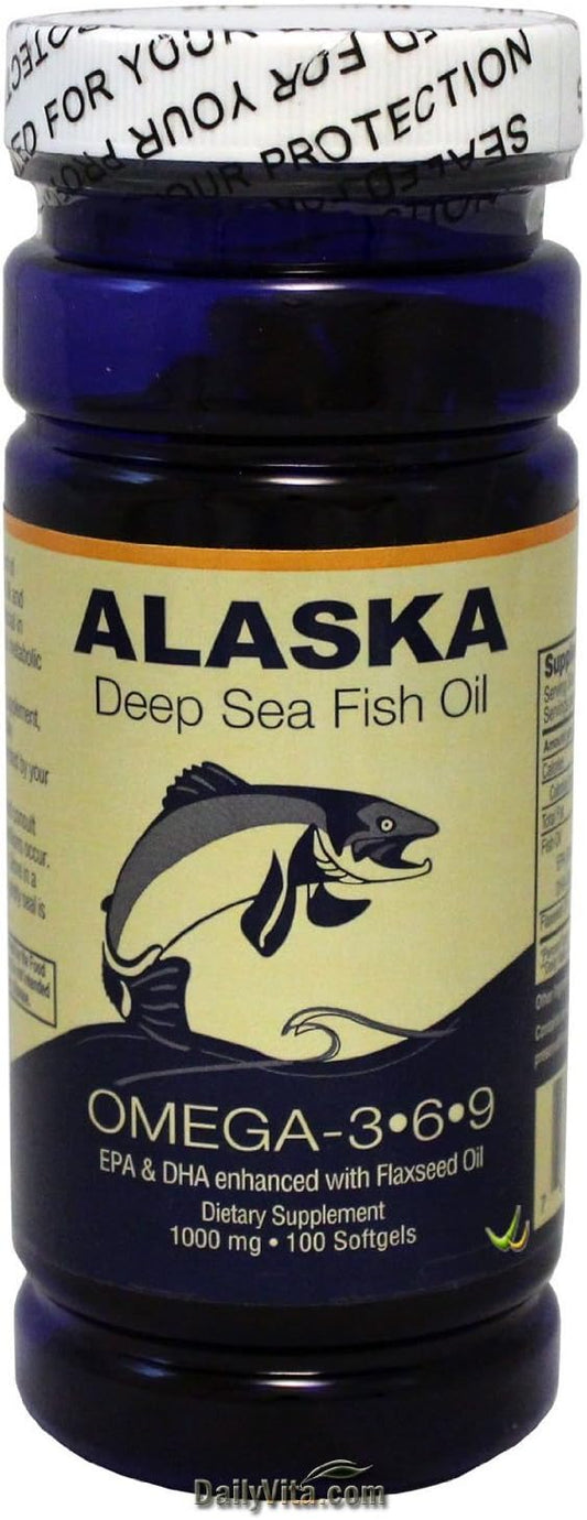 NCB Alaska Deep Sea Fish Oil Softgels - 1000 Mg Omega 3,6,9 Supplement