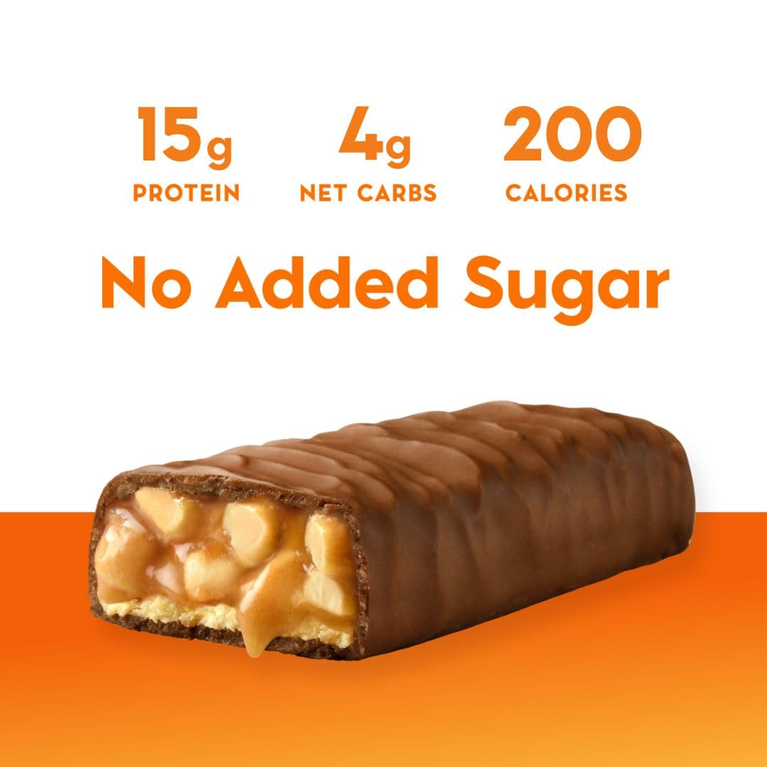 N!CK'S NICKS Chocolate Peanut Protein Bars Multipack - 12 bars x 50g, 15g protein, 200 calories, Low Carb Keto Friendly Snacks, No Added Sugar