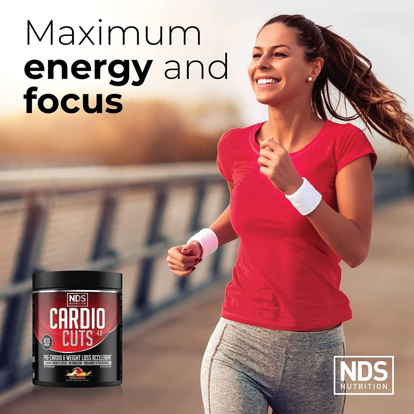 NDS Nutrition Cardio Cuts 4.0 Peach Mango - 20 Servings, Energy Booster Supplement for Cardiovascular Health