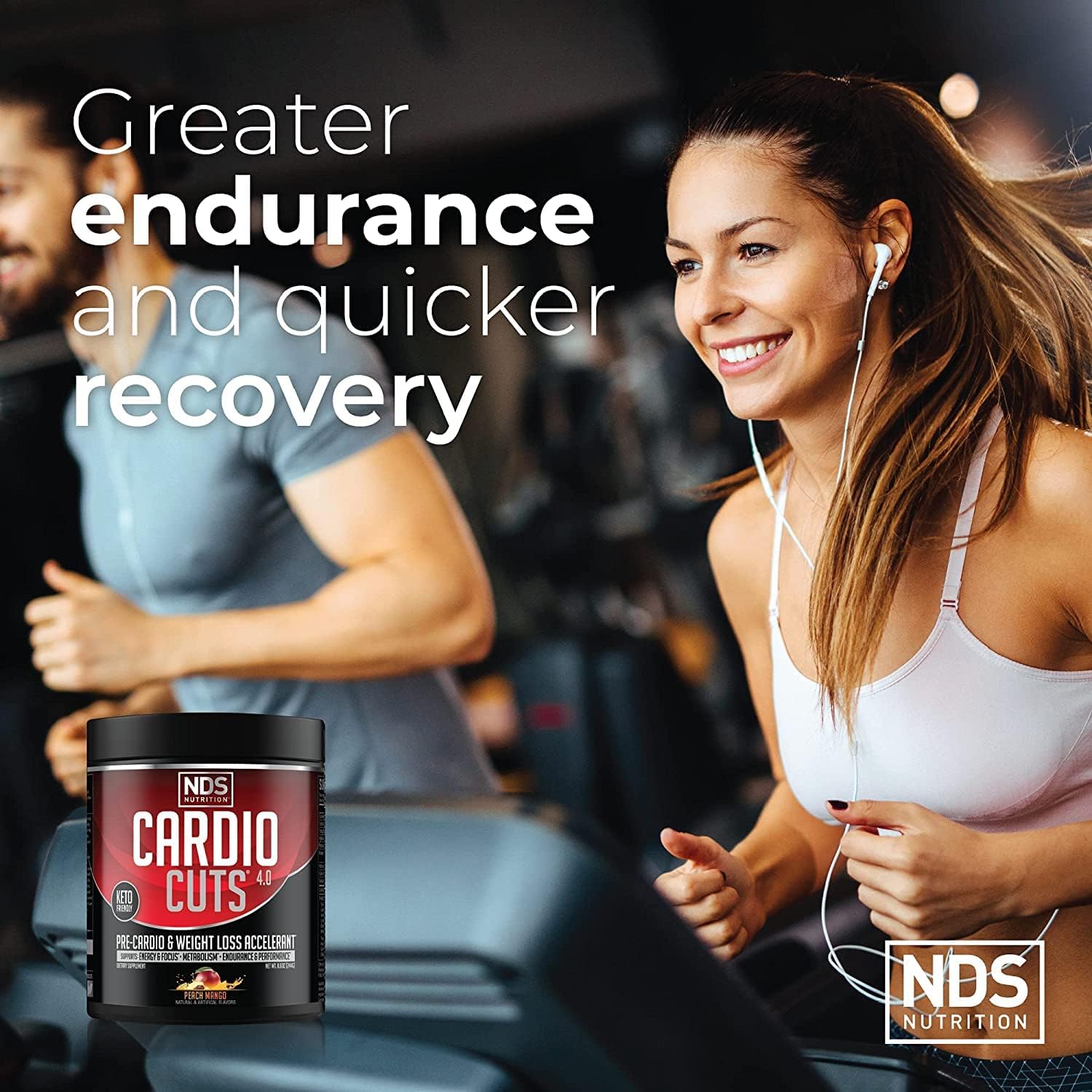 NDS Nutrition Cardio Cuts 4.0 Peach Mango - 20 Servings, Energy Booster Supplement for Cardiovascular Health