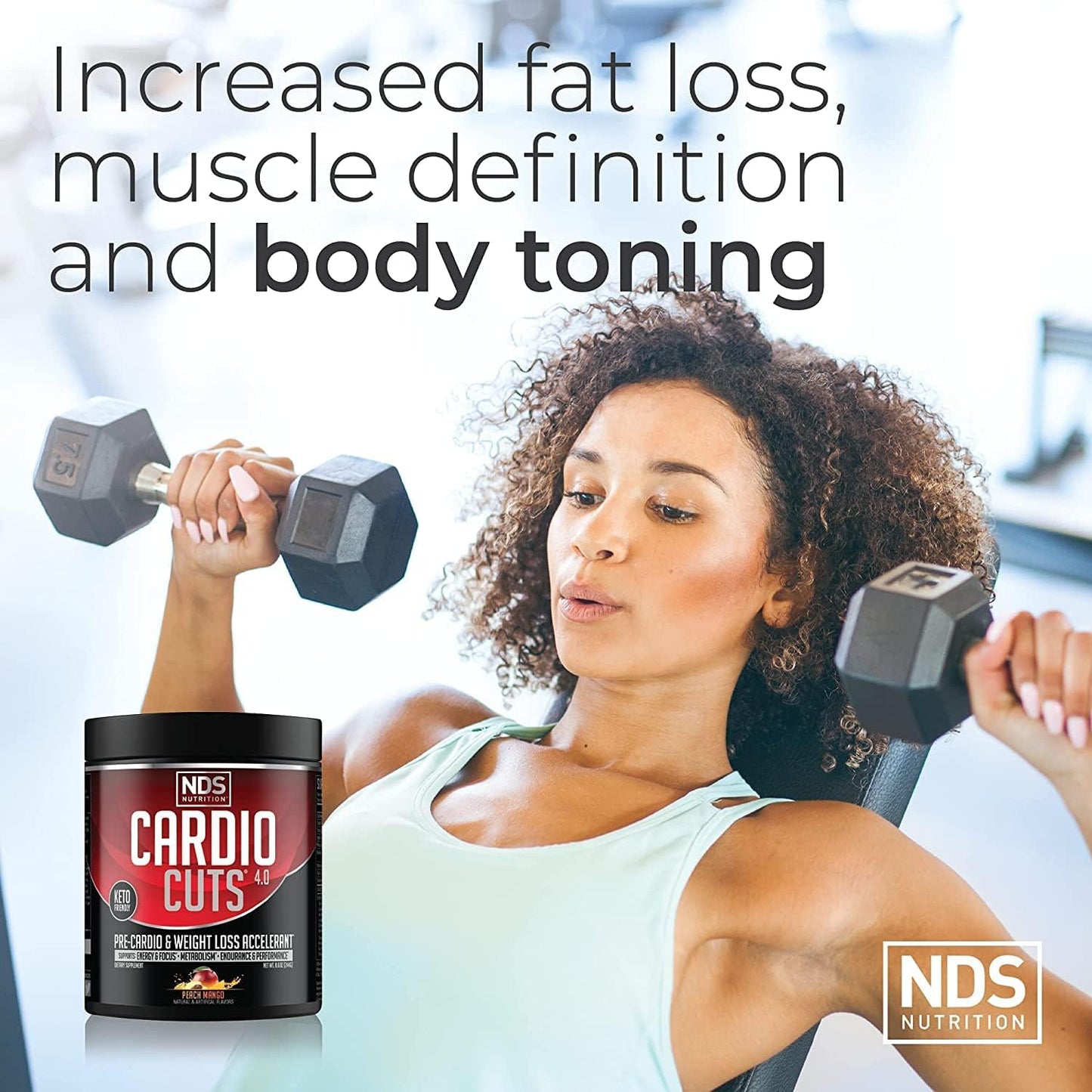 NDS Nutrition Cardio Cuts 4.0 Peach Mango - 20 Servings, Energy Booster Supplement for Cardiovascular Health