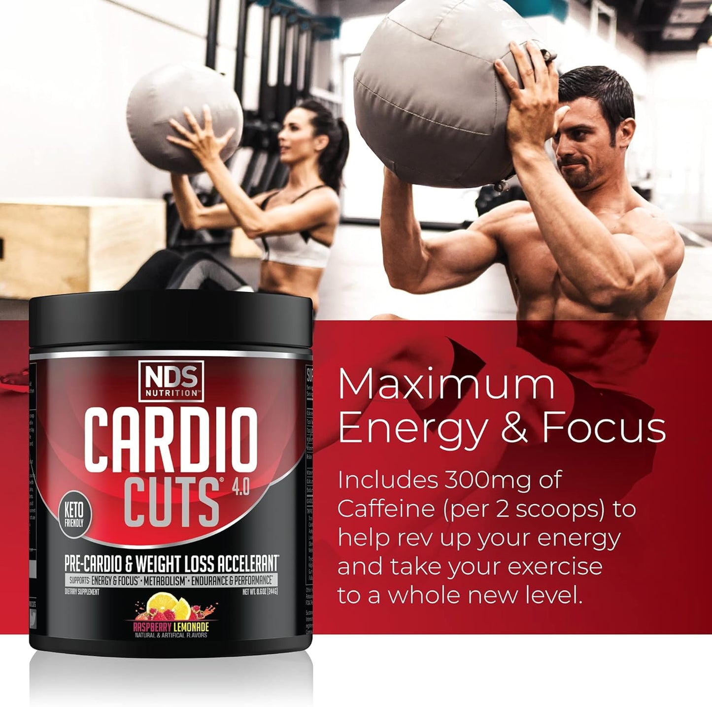 NDS Nutrition Cardio Cuts 4.0 Raspberry Lemonade Supplement - 8.6 oz for Enhanced Performance