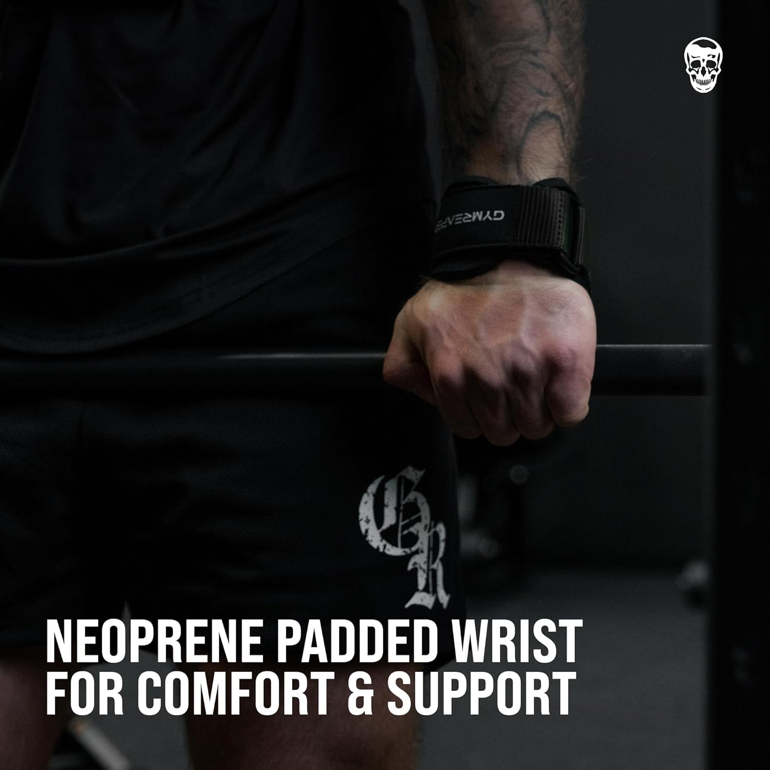Neoprene Padded Weightlifting Grips with Strong Wrist Support for Powerlifting and Bodybuilding - Pair of Gymreapers Gloves