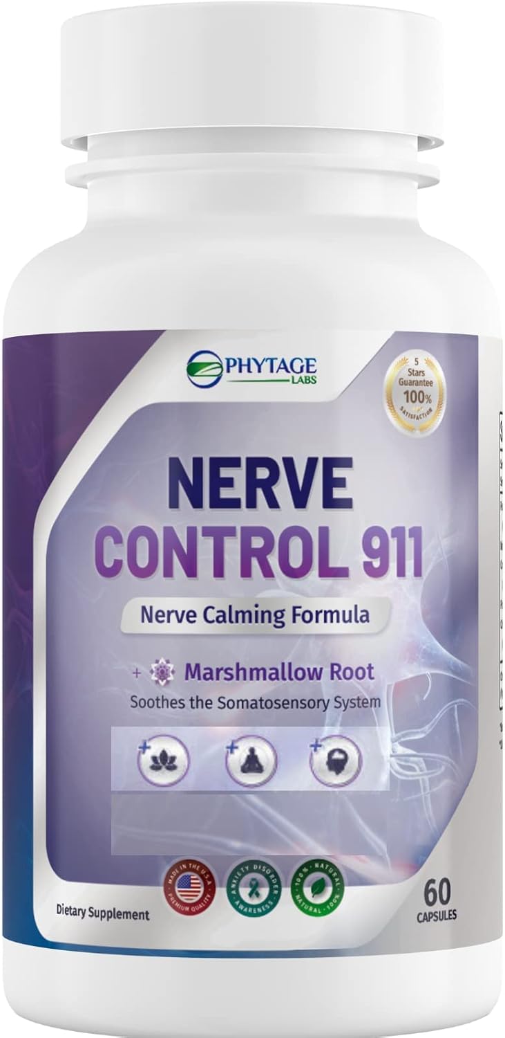 Nerve Control 911 by Phytage Labs - Natural Plant-Based Supplement for Nerve Health (60 Caps)