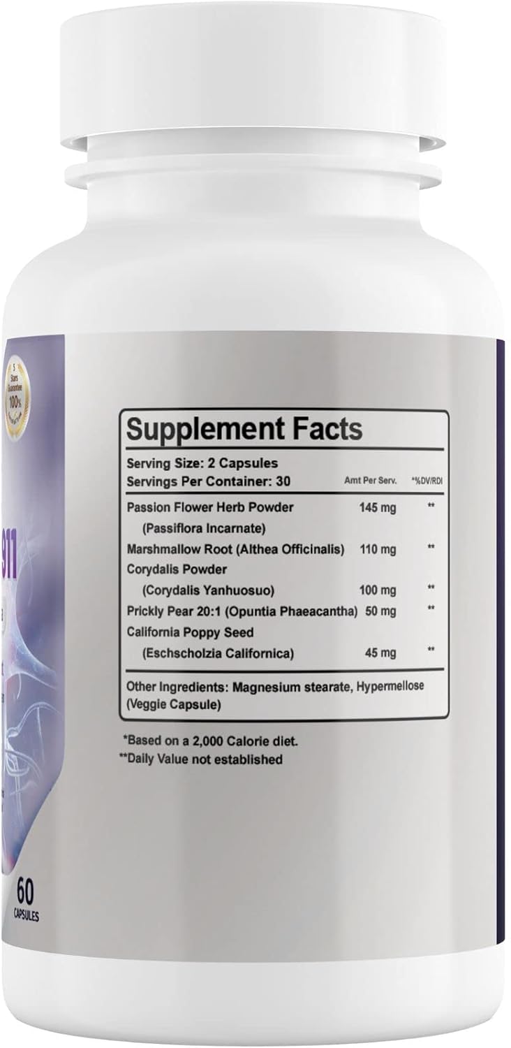 Nerve Control 911 by Phytage Labs - Natural Plant-Based Supplement for Nerve Health (60 Caps)
