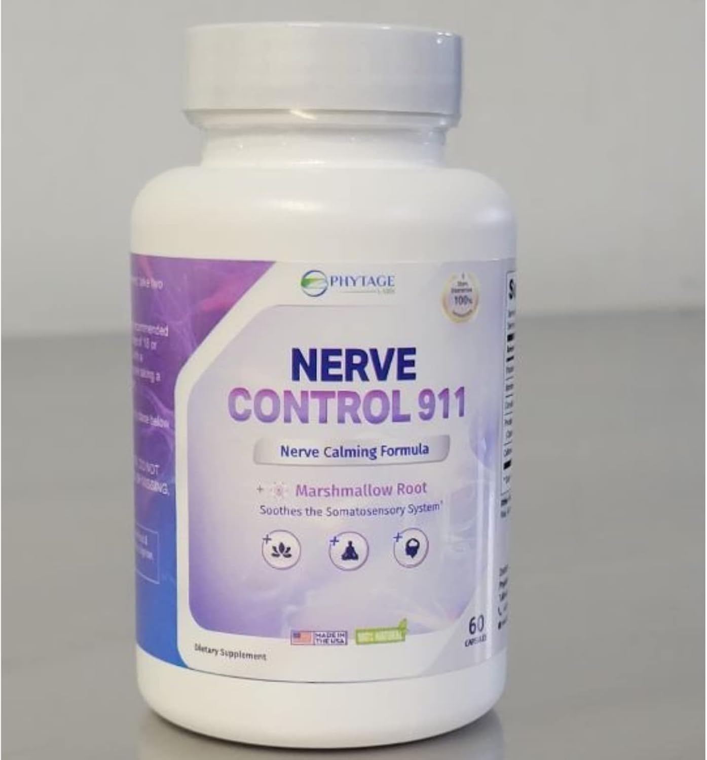 Nerve Control 911 by Phytage Labs - Natural Plant-Based Supplement for Nerve Health (60 Caps)