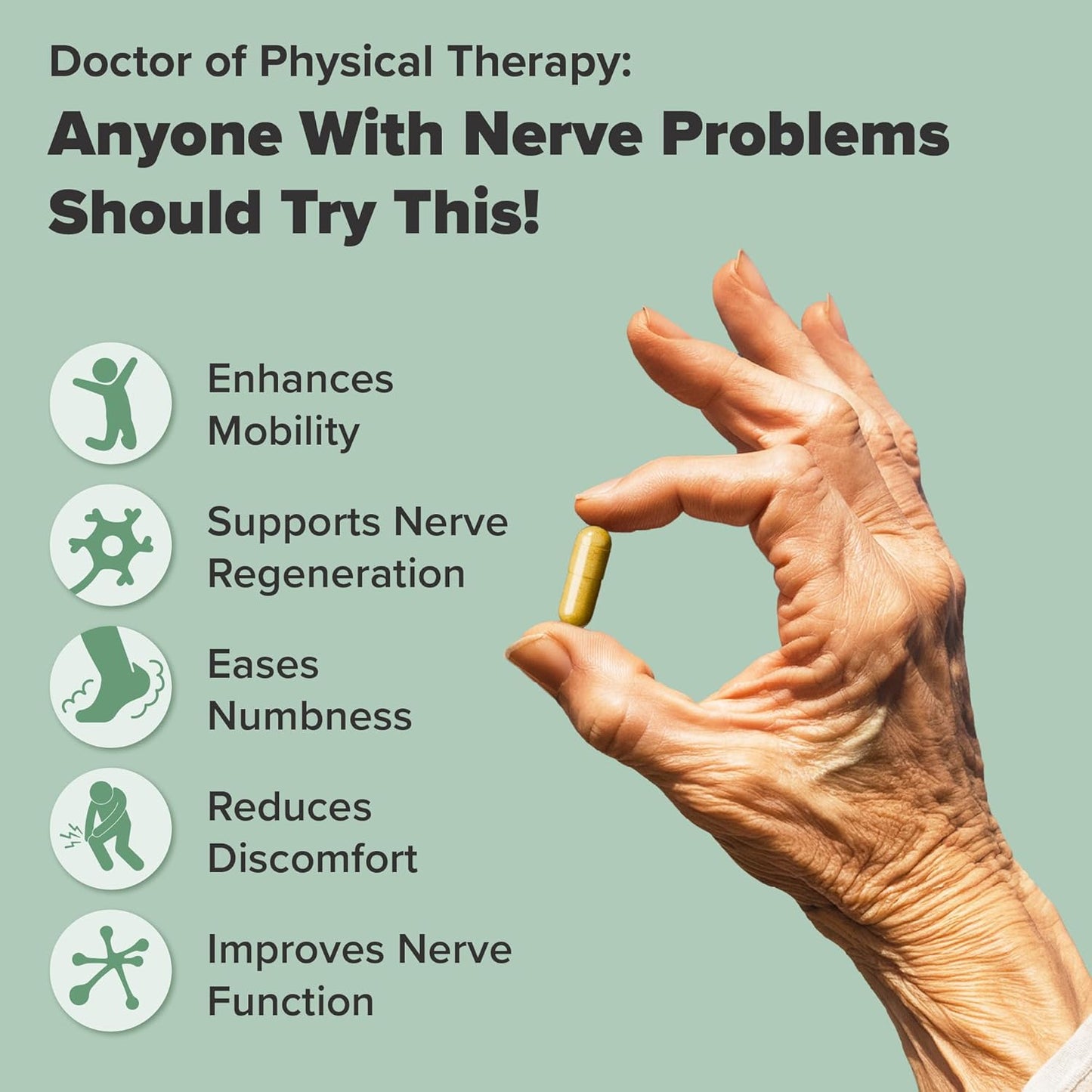 Nerve Prime Supplement with R-Alpha Lipoic Acid, Lion’s Mane Mushroom, Curcumin - Enhances Well-Being, Cognitive Function, Antioxidant Support - 30-Day Supply