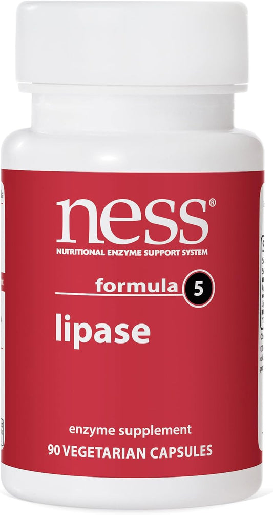 Ness Enzymes Lipase #5 90 Capsules - Digestive Enzyme Supplement