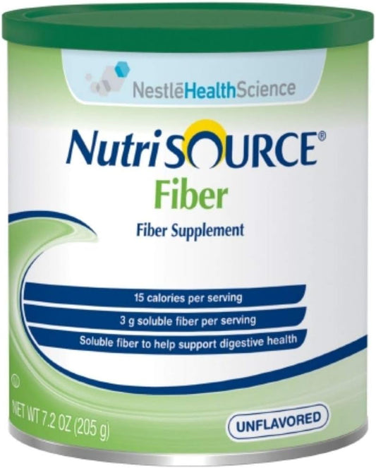 NESTLE NUTRITIONAL NutriSOURCE Fiber Supplement Powder - Unflavored, 15 Calories per 1 tbsp, 7.2 oz Can, Pack of 4