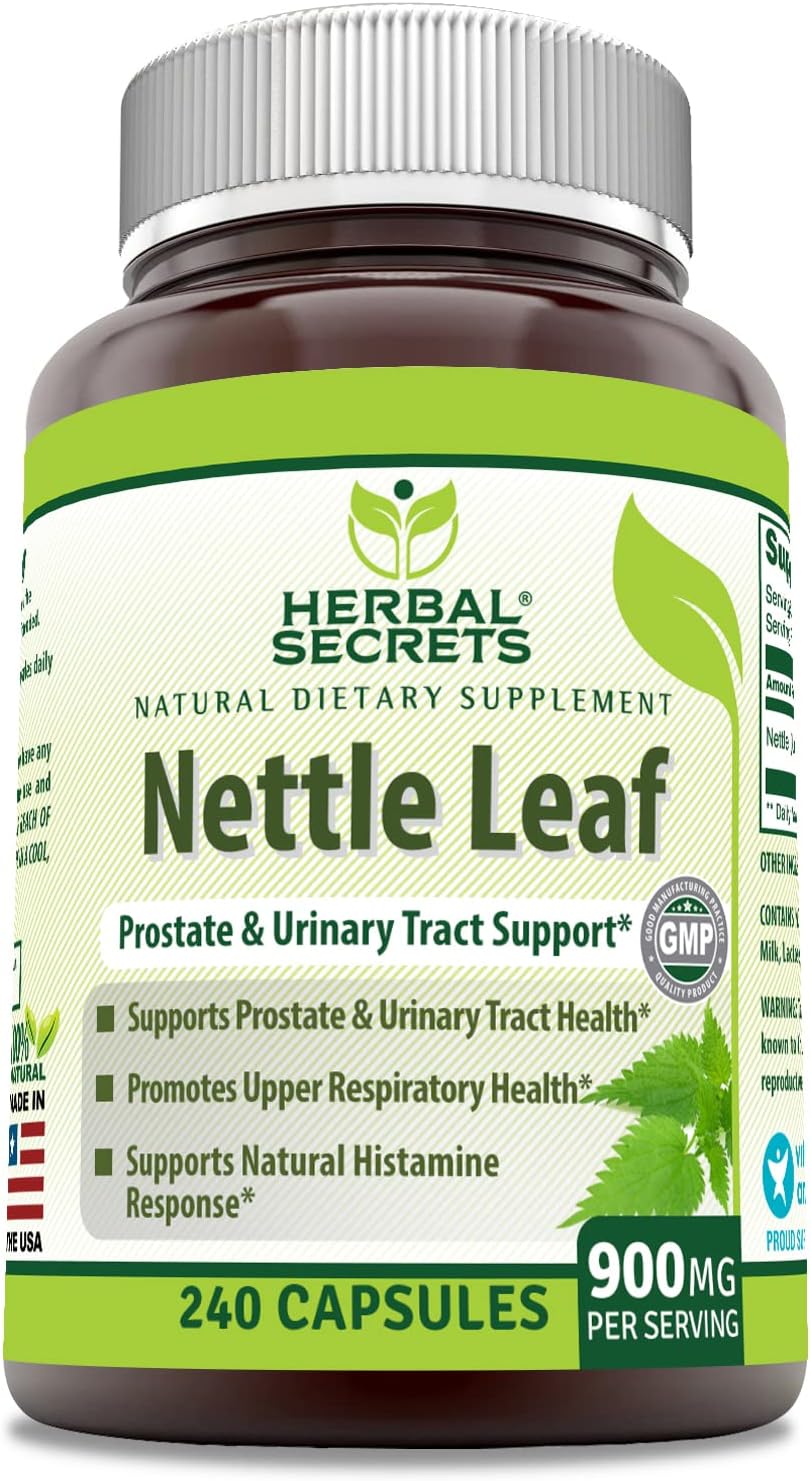 Nettle Leaf 900mg 240 Capsules - Herbal Supplement for Urinary Tract, Prostate, and Respiratory Health